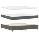 Box spring seng med LED-lysstrimler Grå 200 x 200 cm Stof