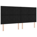 Box spring seng med LED-lysstrimler Sort 200 x 200 cm Stof