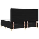 Box spring seng med LED-lysstrimler Sort 200 x 200 cm Stof
