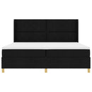 Box spring seng med LED-lysstrimler Sort 200 x 200 cm Stof