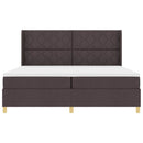 Box spring seng med madras med LED Brun 200 x 200 cm Stof