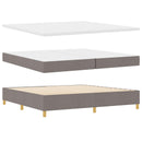 Box spring seng med LED-lysstrimler Gråbrun 200 x 200 cm Stof