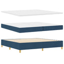 Box spring seng med madras med LED Blå 200 x 200 cm Stof