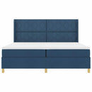 Box spring seng med madras med LED Blå 200 x 200 cm Stof