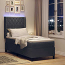 Box spring seng med madras med LED Mørkegrå 80 x 200 cm Fløjl