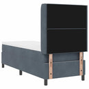 Box spring seng med madras med LED Mørkegrå 80 x 200 cm Fløjl