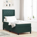 Box spring seng med madras med LED Mørkegrøn 80 x 200 cm Fløjl