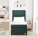 Box spring seng med madras med LED Mørkegrøn 80 x 200 cm Fløjl