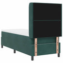 Box spring seng med madras med LED Mørkegrøn 80 x 200 cm Fløjl