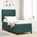 Box spring seng med madras med LED Mørkegrøn 90 x 200 cm Fløjl