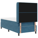 Box spring seng med madras med LED Blå 90 x 200 cm Fløjl