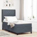 Box spring seng med madras med LED Mørkegrå 100 x 200 cm Fløjl