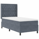 Box spring seng med madras med LED Mørkegrå 100 x 200 cm Fløjl