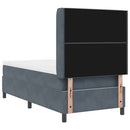 Box spring seng med madras med LED Mørkegrå 100 x 200 cm Fløjl