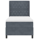 Box spring seng med madras med LED Mørkegrå 100 x 200 cm Fløjl
