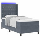 Box spring seng med madras med LED Mørkegrå 100 x 200 cm Fløjl