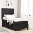 Box spring seng med madras med LED Sort 100 x 200 cm Fløjl