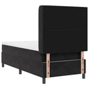 Box spring seng med madras med LED Sort 100 x 200 cm Fløjl