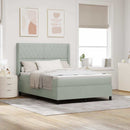 Box spring seng med LED-lysstrimler Lysegrå 140 x 190 cm Fløjl