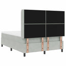 Box spring seng med LED-lysstrimler Lysegrå 140 x 190 cm Fløjl