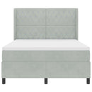 Box spring seng med LED-lysstrimler Lysegrå 140 x 190 cm Fløjl