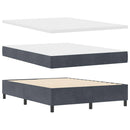 Box spring seng med LED-lysstrimler Mørkegrå 140 x 190 cm Fløjl