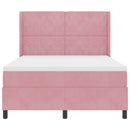 Box spring seng med LED-lysstrimler Lyserød 140 x 190 cm Fløjl