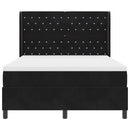 Box spring seng med LED-lysstrimler Sort 140 x 200 cm Fløjl