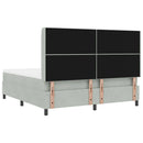 Box spring seng med madras med LED Lysegrå 180 x 200 cm Fløjl