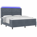 Box spring seng med madras med LED Mørkegrå 180 x 200 cm Fløjl