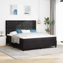 Box spring seng med madras med LED Sort 180 x 200 cm Fløjl