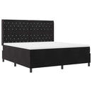 Box spring seng med madras med LED Sort 180 x 200 cm Fløjl