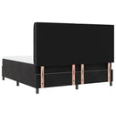 Box spring seng med madras med LED Sort 180 x 200 cm Fløjl