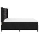 Box spring seng med madras med LED Sort 180 x 200 cm Fløjl