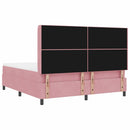 Box spring seng med madras med LED Lyserød 180 x 200 cm Fløjl