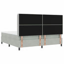 Box spring seng med madras med LED Lysegrå 200 x 200 cm Fløjl
