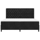 Box spring seng med madras med LED Sort 200 x 200 cm Fløjl