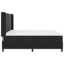 Box spring seng med madras med LED Sort 200 x 200 cm Fløjl