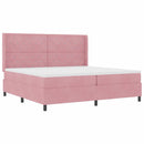 Box spring seng med madras med LED Lyserød 200 x 200 cm Fløjl