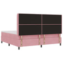 Box spring seng med madras med LED Lyserød 200 x 200 cm Fløjl
