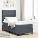 Box spring seng med madras med LED Mørkegrå 90 x 190 cm Fløjl