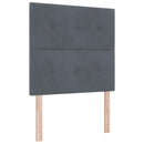 Box spring seng med madras med LED Mørkegrå 90 x 190 cm Fløjl