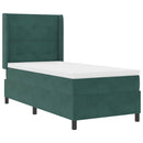 Box spring seng med LED-lysstrimler Grøn 100 x 200 cm Fløjl