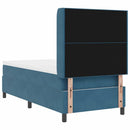 Box spring seng med LED-lysstrimler Blå 100 x 200 cm Fløjl