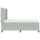 Box spring seng med LED-lysstrimler Lysegrå 140 x 190 cm Fløjl