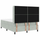 Box spring seng med LED-lysstrimler Lysegrå 140 x 200 cm Fløjl
