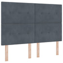 Box spring seng med LED-lysstrimler Mørkegrå 140 x 200 cm Fløjl