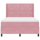 Box spring seng med LED-lysstrimler Lyserød 140 x 200 cm Fløjl