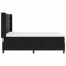 Box spring seng med LED-lysstrimler Sort 160 x 200 cm Fløjl
