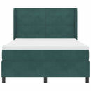 Box spring seng med hovedgærde Mørkegrøn 160 x 200 cm Fløjl